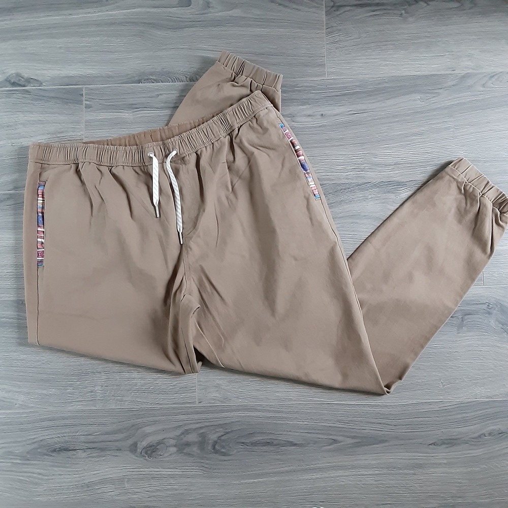 Wowie Mens Jogger Pants Size XL Khaki Aztec Cotton Spandex Boho Streetwear